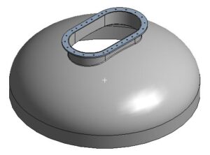 Obround Nozzle with Ellipsoid Head 3D CAD Model